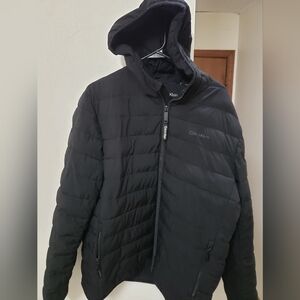 Calvin Klien Quilted Infinite Stretch Hooded Jacket. Men's Size Large. Ebony